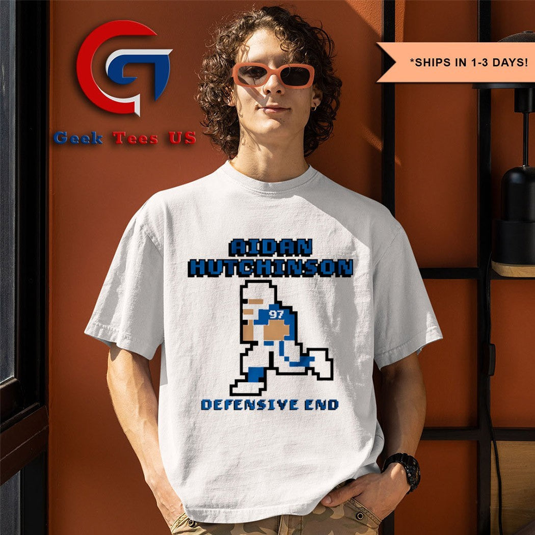 Aidan Hutchinson Detroit Lions football Defensive End 8 bit shirt