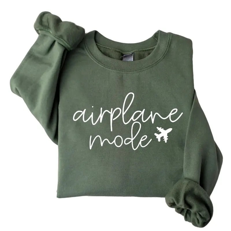 Airplane Mode Sweatshirt, Airplane Shirt, Travel Sweater, Airplane Mode Shirt, Vacay Mode Hoodie Outdoor Casual Classic...