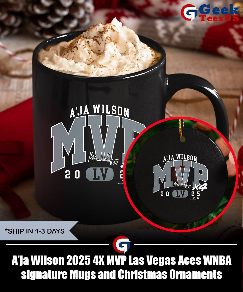 A’ja Wilson 2025 4X MVP Las Vegas Aces WNBA signature shirt