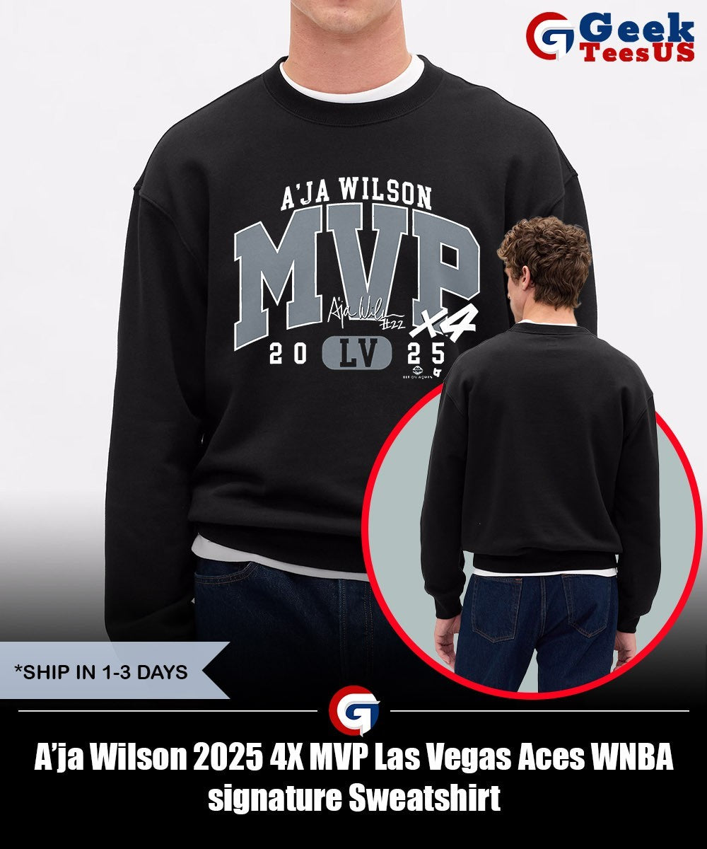 A’ja Wilson 2025 4X MVP Las Vegas Aces WNBA signature shirt