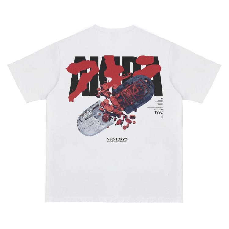 Akira "Capsule" Vintage Oversized Tee Anime T-shirt 100% Cotton Original Design Men's Top Streetwear Casual Menswear...