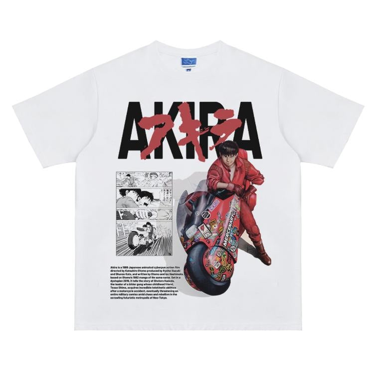Akira "Ready to Ride" Vintage Oversized Tee Anime T-shirt 100% Cotton Original Design Men's Top Streetwear Casual...