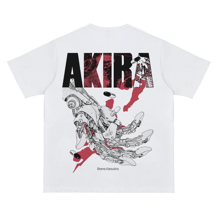 Akira "Shattered Mechanical Arm" Vintage Oversized Tee Anime T-shirt 100% Cotton Original Design Men's Top Streetwear...