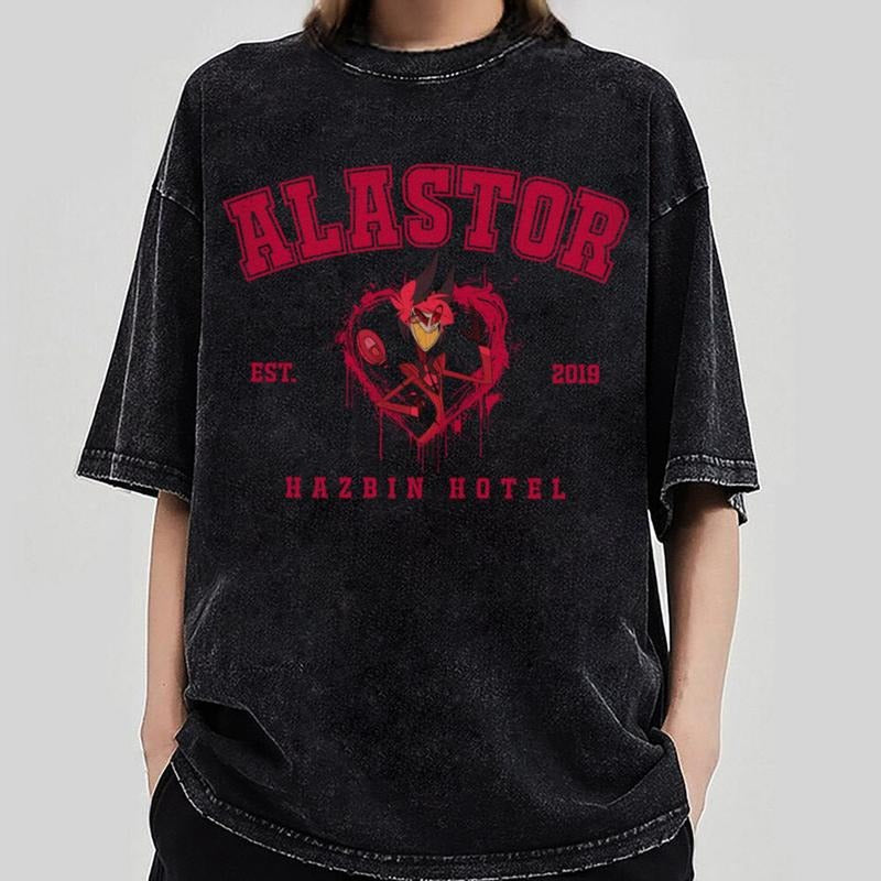 Alastor Hazbin Hotel T-Shirt, Charlie Morningstar Characters T-Shirt, ANGEL DUST Husk Vaggie Niffty Sir Pentious T-Shirt,...