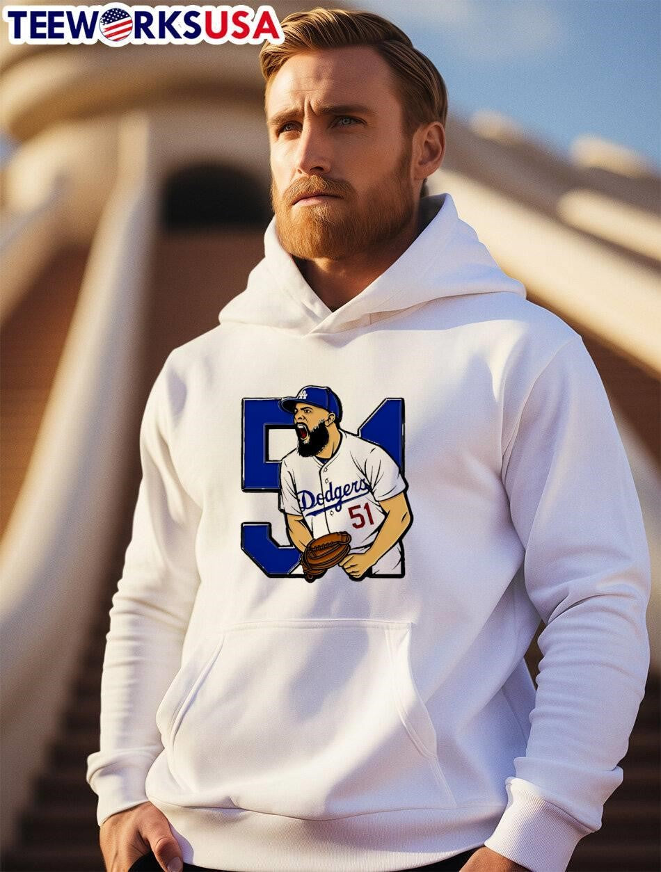 Alex Verduro Bearded Dodgers Pitcher Shouting Dodgers 51 shirt