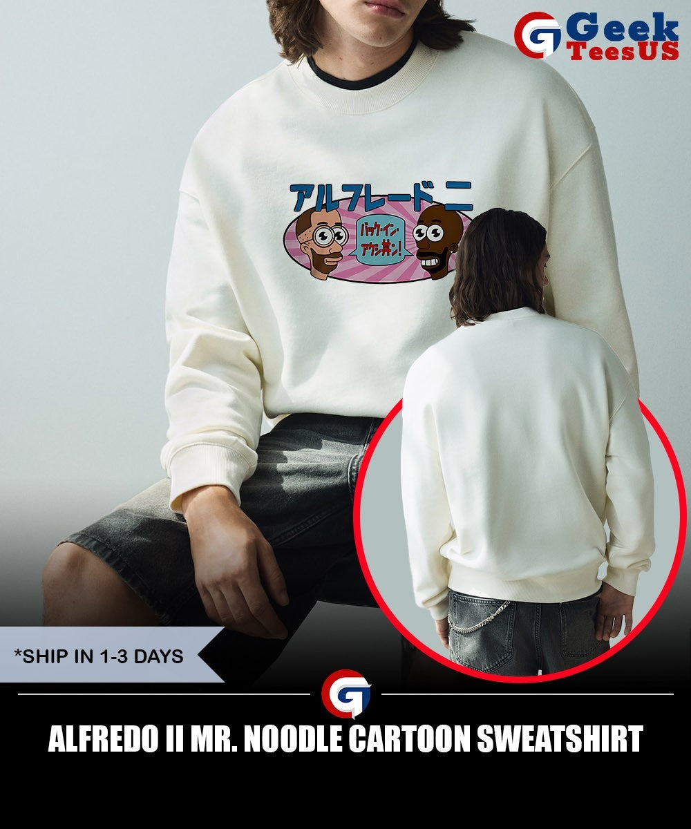 Alfredo II Mr. Noodle cartoon shirt