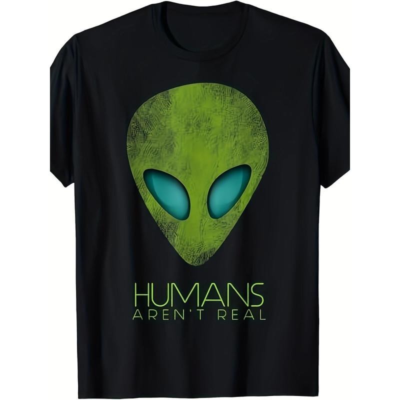 Alien Funny Human Not Real UFO Gift T-shirt Made In USA Hoodie, Sweatshirt | HypeDripTees.com