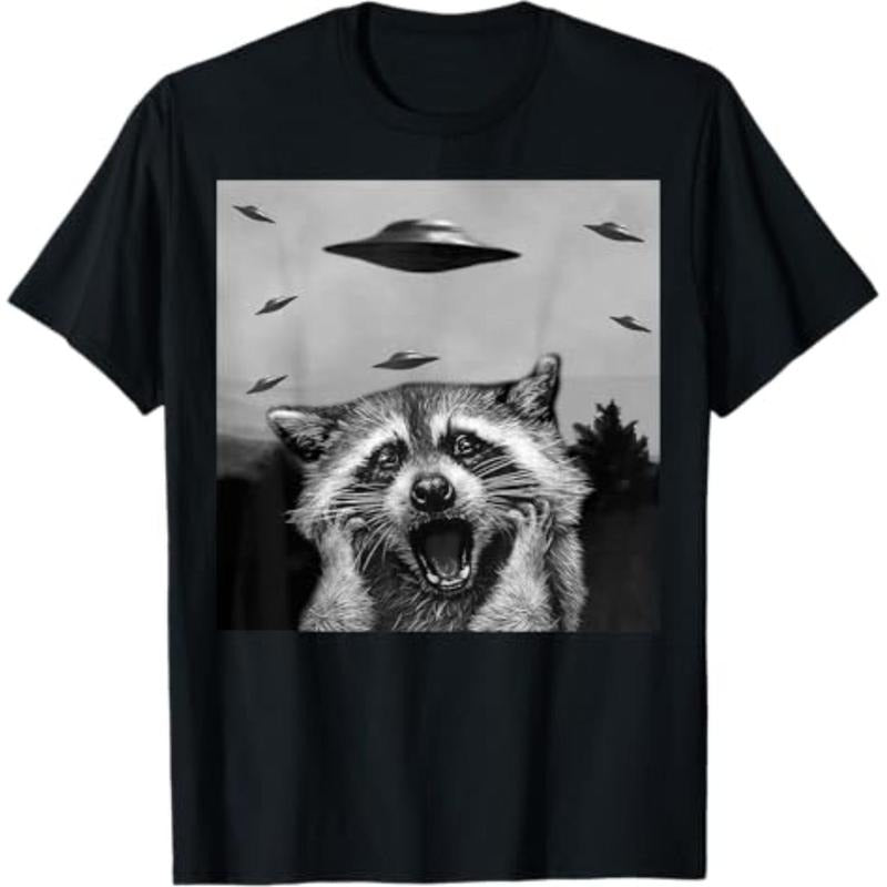 Alien UFO Funny Raccoon Stuffed Animal For Men, Women, Kids T-Shirt Hoodie, Sweatshirt | HypeDripTees.com