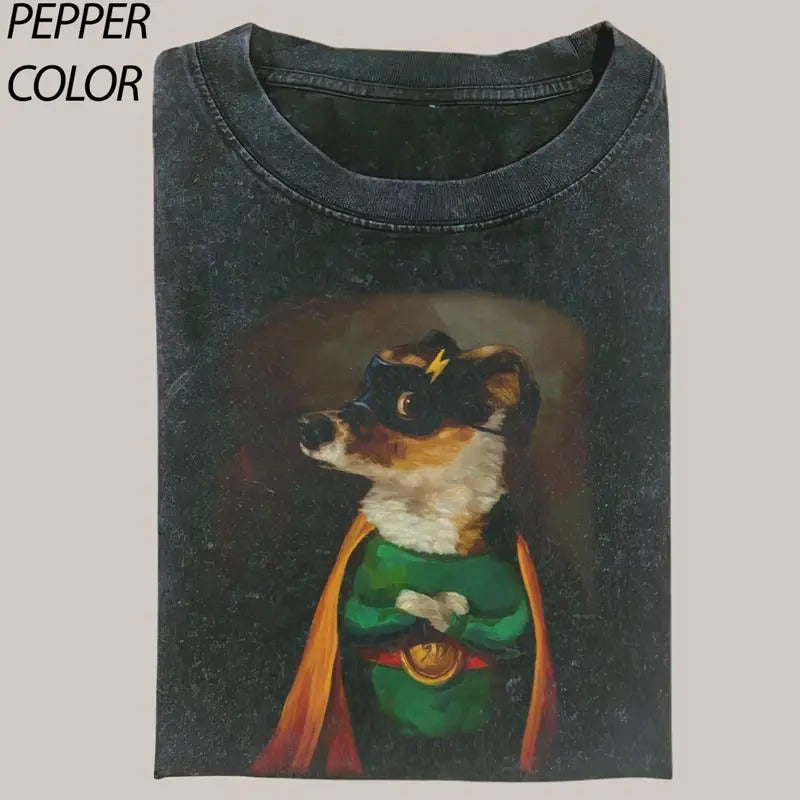 Alison Friend Canvas Wall Art-Super Dog Artworks Vintage Graphic Tee , Funny Dog Cute lovers Tee, graphic tees, meme...