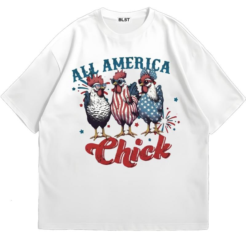 All America Chick American 4th Of July T-Shirt Unique Design for Everyday Wear Hoodie, Sweatshirt | HypeDripTees.com