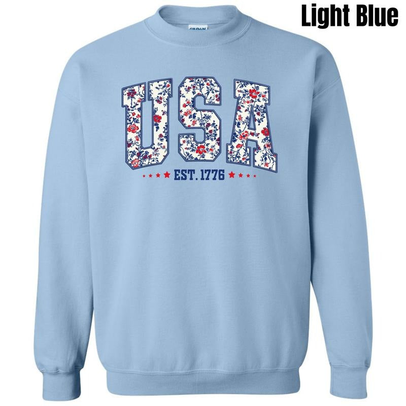 All American Floral USA Sweatshirt 'NLB' T-Shirts, Hoodie | HypeDripTees.com