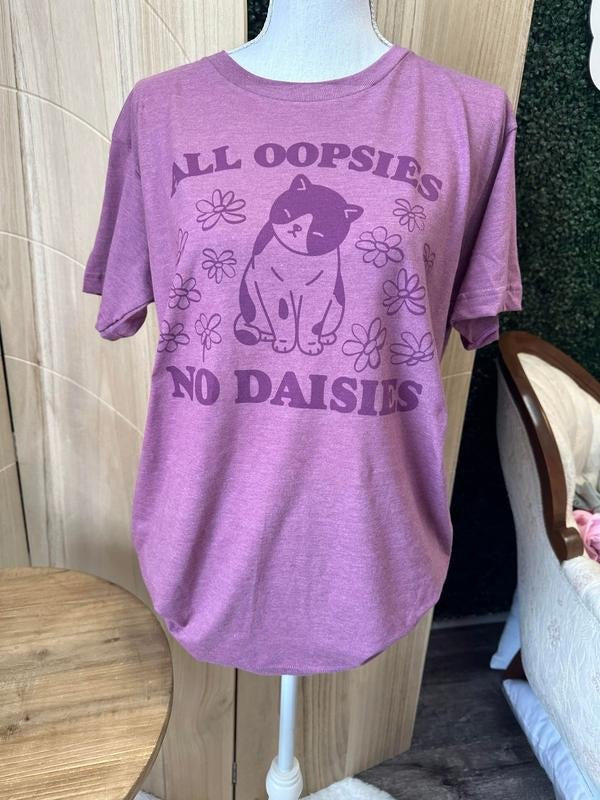 All Oopsies No Daisies Tee - Purple - Cat Lover Tee - Purple Tshirt - Funny Tee Hoodie, Sweatshirt | HypeDripTees.com