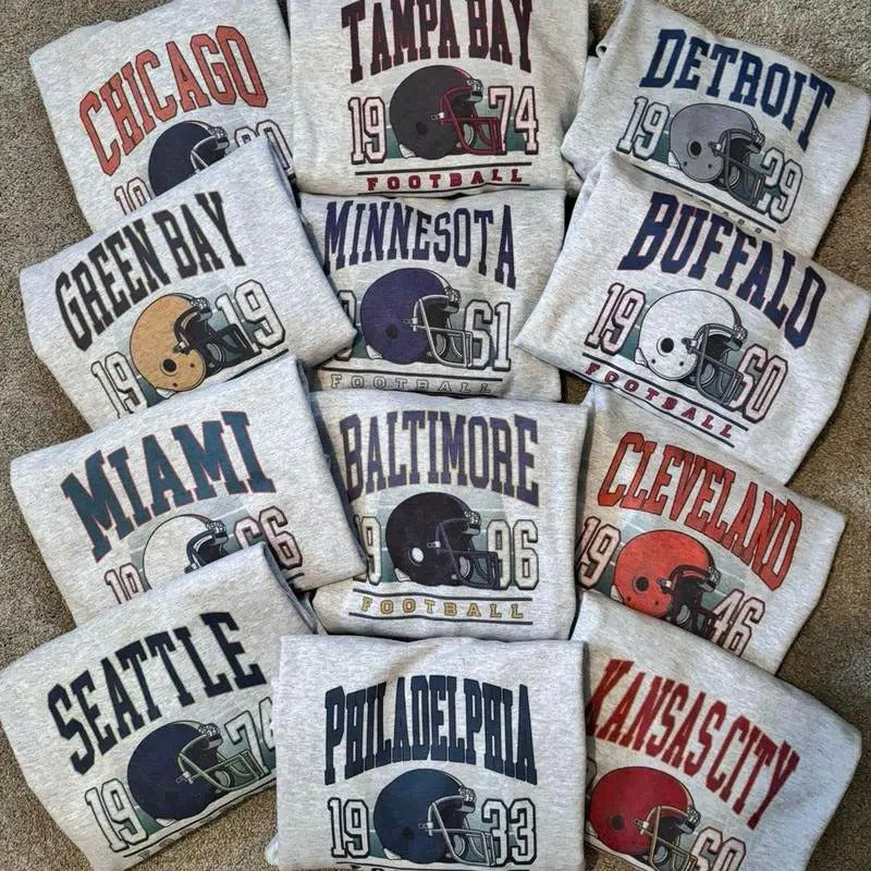 All Teams Football Vintage Vintage All Teams Football Vintage Classic Cotton T-Shirts, Hoodie, Sweatshirt