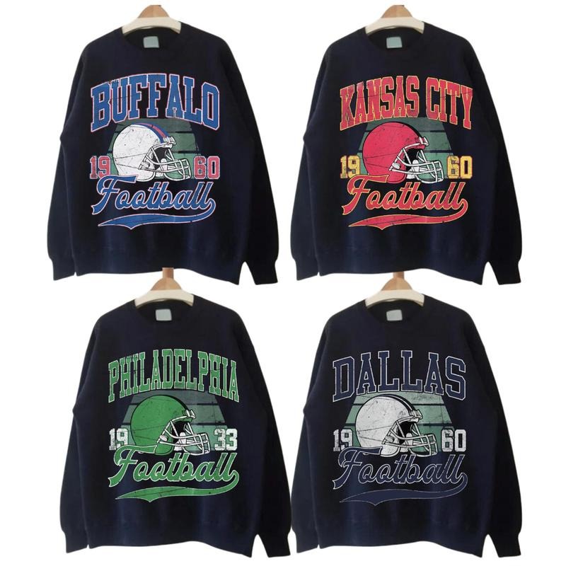 All Teams Football Vintage Style Crewneck Sweatshirt, Vintage All Teams Football Sweatshirtstyle{n002}2 T-Shirts, Hoodie