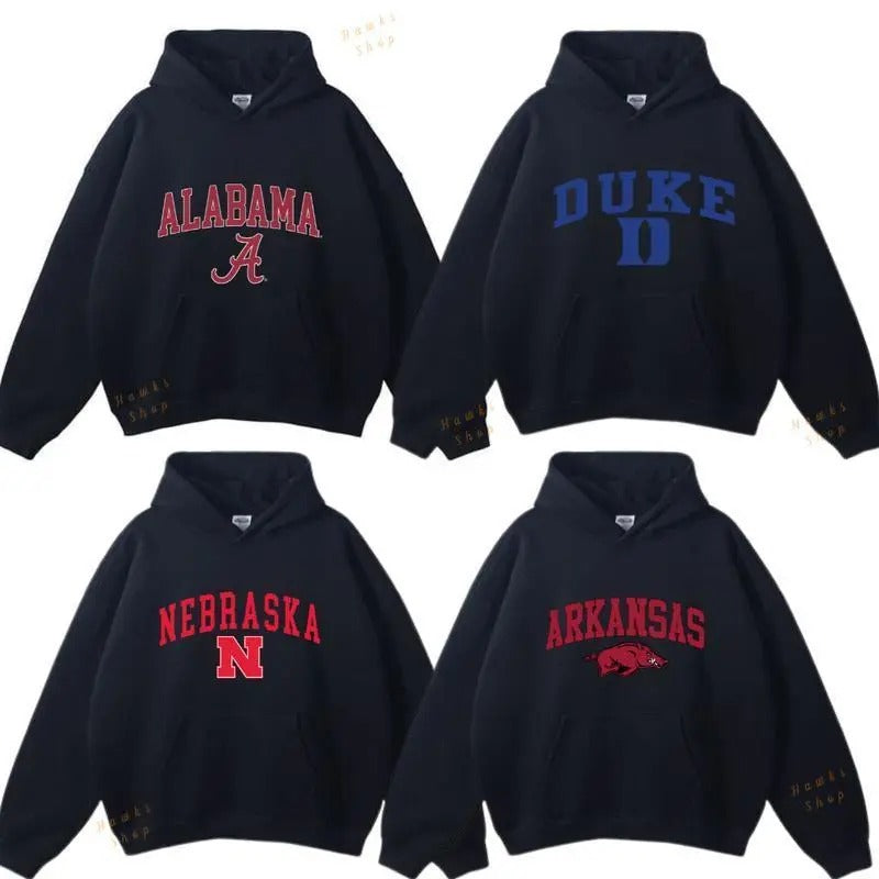 All Teams NCAA Collection Unisex Crewneck Black Hoodie, Graphic Team Collection Hoodie, Gift For NCAA Fans, Cotton Casual...