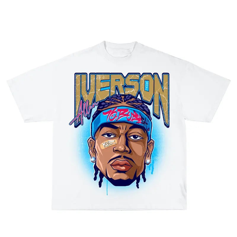 Allen Iverson Inspired Vintage Graphic T-shirt Heavy Cotton Tee Basketball 90 s Styled Shirt Hiphop Vibes Y2K Aesthetic...