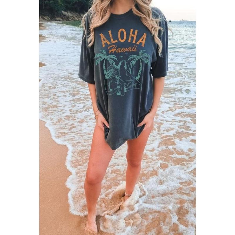 Aloha Tee, Hawaii Graphic Tee, Aloha Hawaii T-shirt, Boho Tee, Vintage Inspired Cotton T-shirt, Unisex Tee Hoodie, Sweatshirt