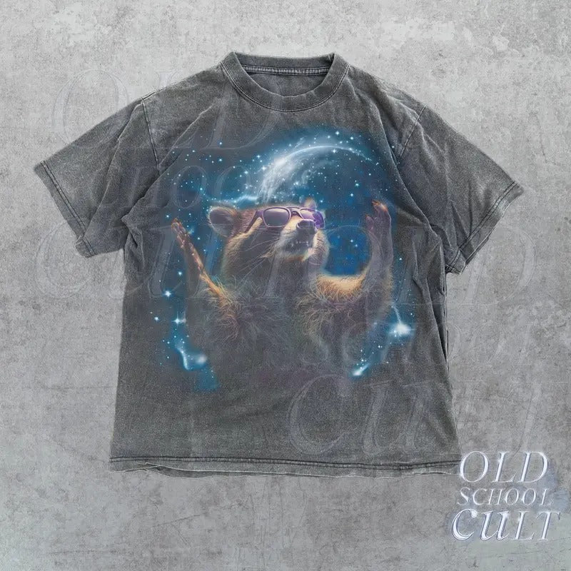 Alpha R.ac.c.oon In Space Vintage 90s Style Shirt, Retro R.ac.co.on Cool Galaxy T-Shirt, T.r.a.sh P.a.n.da Lovers,  Adult...