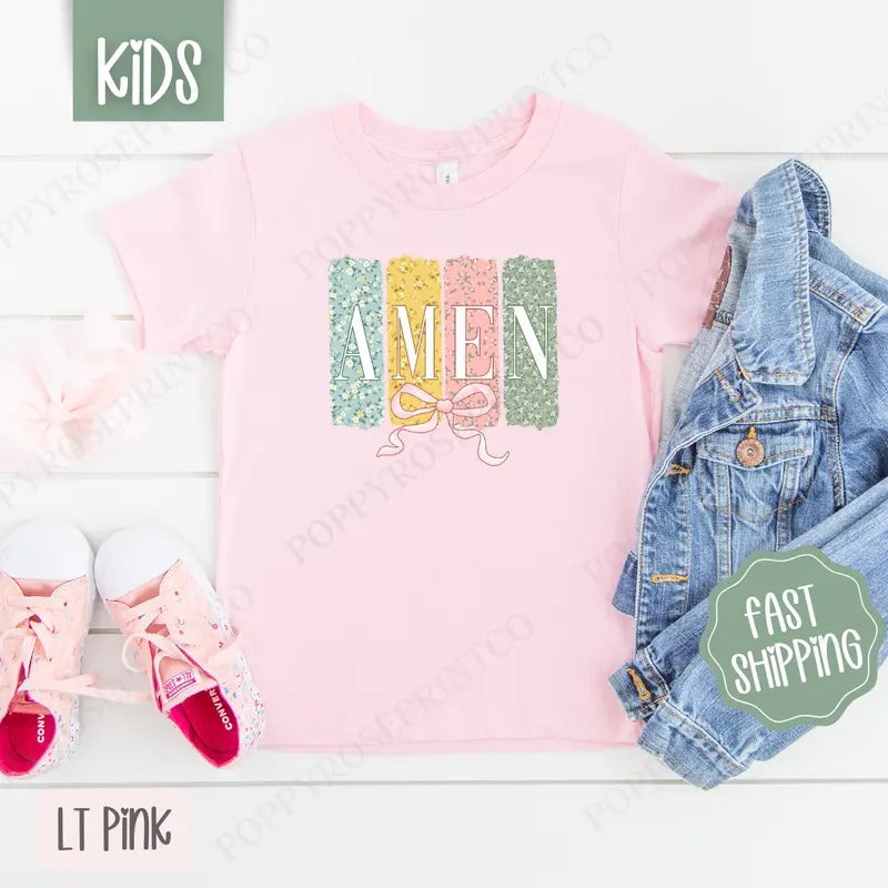 Amen 1 Shirt Easter Children'S Cute Gildan T-Shirts, Hoodie, Sweatshirt