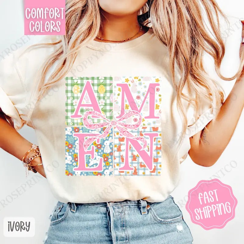 Amen 2 Shirt Comfort Colors, Easter Tshirt, Trendy Religious Women's Tee, Gift for Her Hoodie, Sweatshirt | HypeDripTees.com