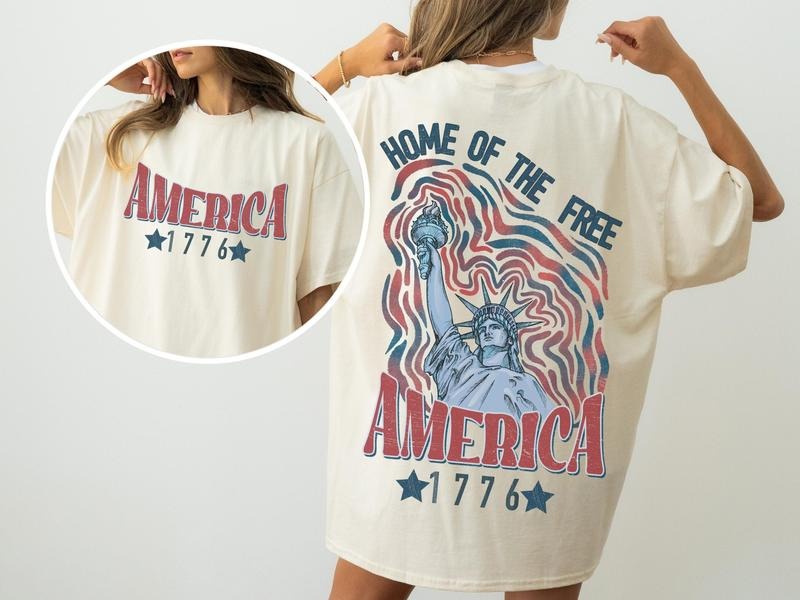 America 1776 Shirt, July 4th Tshirt, Patriotic Shirt, America Shirt, USA Shirt, 4th of July Shirt, Home Of The Free...