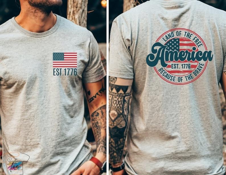 America Flag shirt, 4th of July Shirt, Retro USA Graphic Tee, Star American Graphic Tee, Retro USA Shirt, Red White and...