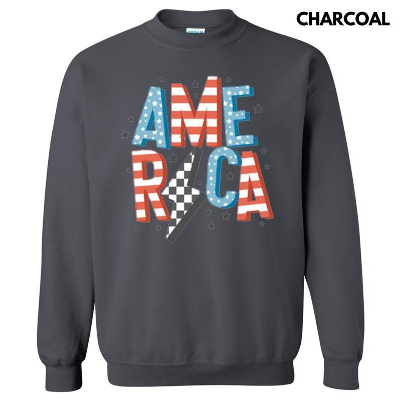 America Lightning Bolt Sweatshirt T-Shirts, Hoodie | HypeDripTees.com