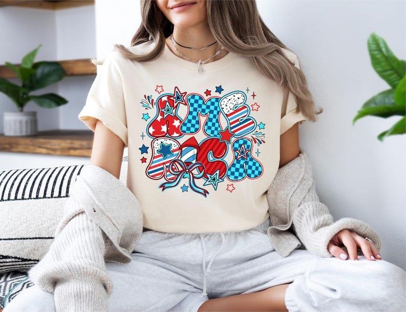 America Shirt, Patriotic, Coquette Bow America, 4th Of July T-Shirt Hoodie, Sweatshirt | HypeDripTees.com