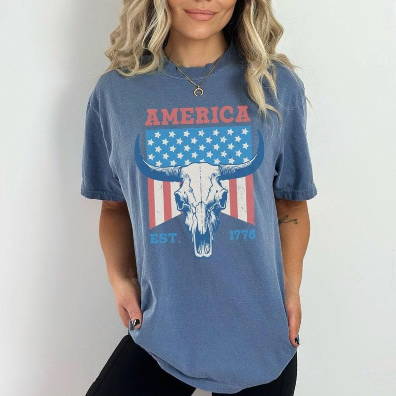 America Shirt, USA Shirt, Fourth of July Shirt, 4th of July, Patriotic Shirt, America Est Shirt, Red White and Blue, 1776...
