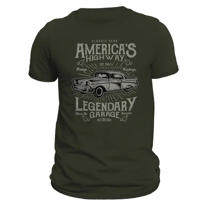 America's Highway Classic Car Old Car Race Men's T-Shirt Hoodie, Sweatshirt | HypeDripTees.com