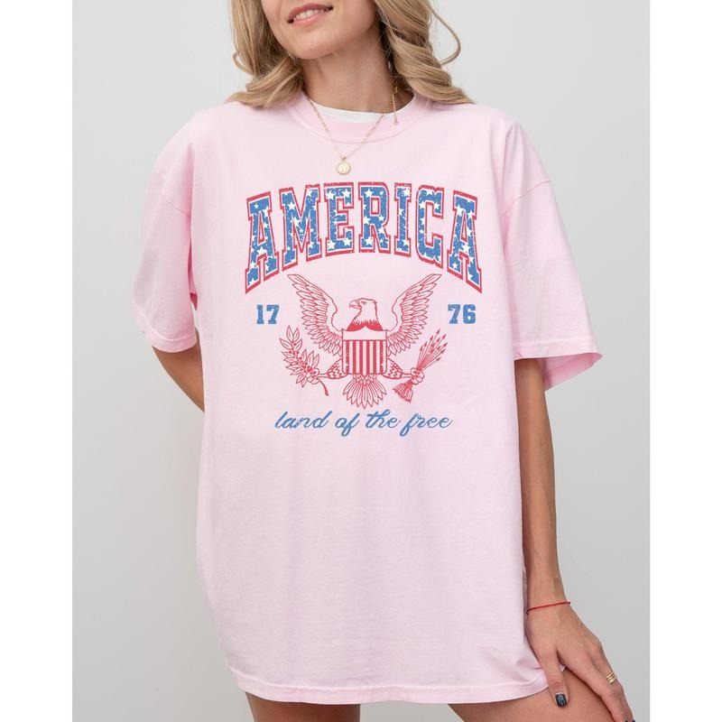 America, Land Of The Free, Eagle, 1776, USA, Independence Day, 4th Of July, Stars Stripes, Patriotic Tshirt, Women's,...