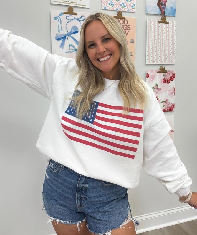 'American Flag' Crewneck Sweatshirt T-Shirts, Hoodie | HypeDripTees.com