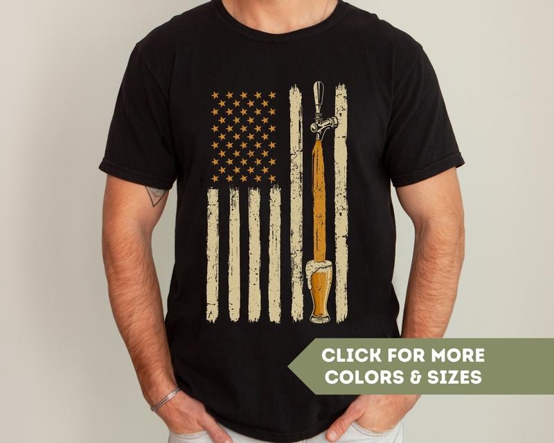 American Flag Craft Beer Tap Shirt Beer Lover Patriotic Usa Craft Beer Shirts Dad T-Shirts, Hoodie, Sweatshirt