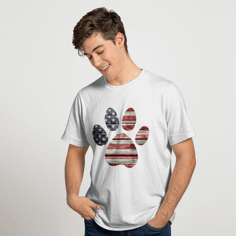 American Flag Paw Print Shirt, Merica Shirt, USA Shirt, 4th Of July Shirt, Dog Lover Shirt, Patriotic Dog Mom Shirt,...