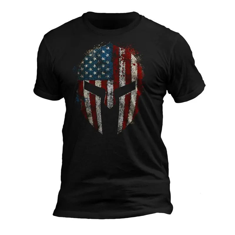 American Flag Spartan Patriotic Men's T-Shirt Casual Classic Hoodie, Sweatshirt | HypeDripTees.com