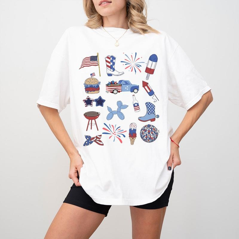 American Shirt, 4th Of July Shirts, Celebration T-Shirt, USA shirt, Red White and Blue Tee, Summer BBQ Shirt, Women Shirt...