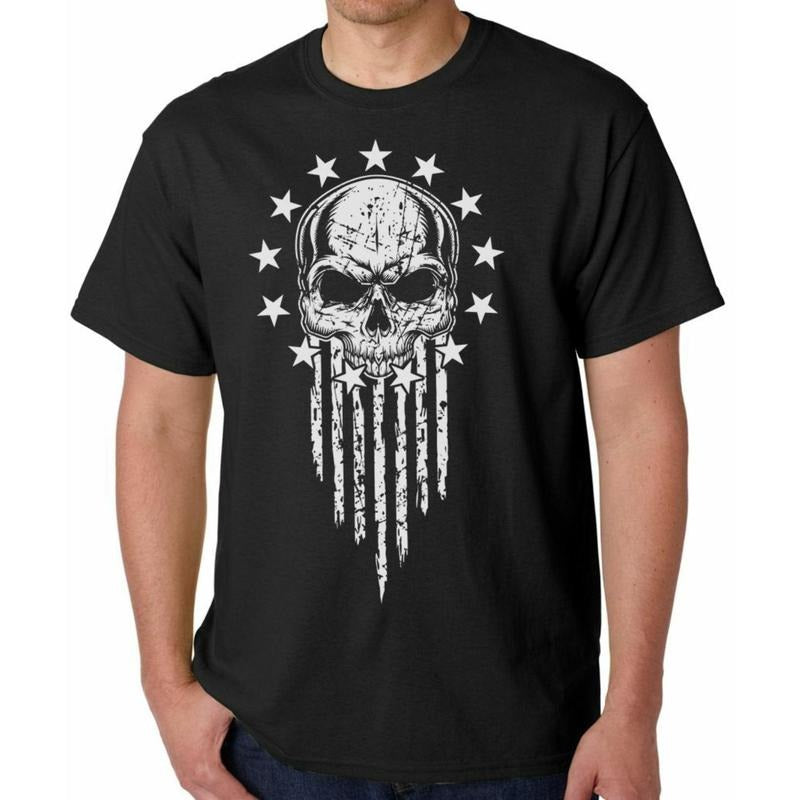 American Warrior Patriot T-SHIRT ~ USA Flag Skull Tee ~ Military Veteran Made in USA Hoodie, Sweatshirt | HypeDripTees.com
