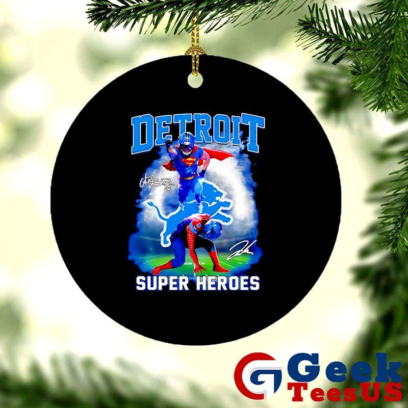 Amon-Ra St. Brown Super Man Jahmyr Gibbs Detroit Lions Super Heroes 2025 signature shirt