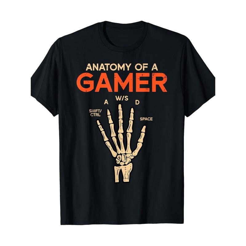 Anatomy Of A Gamer Skeleton Hand Funny Men T-Shirt Made in USA Hoodie, Sweatshirt | HypeDripTees.com