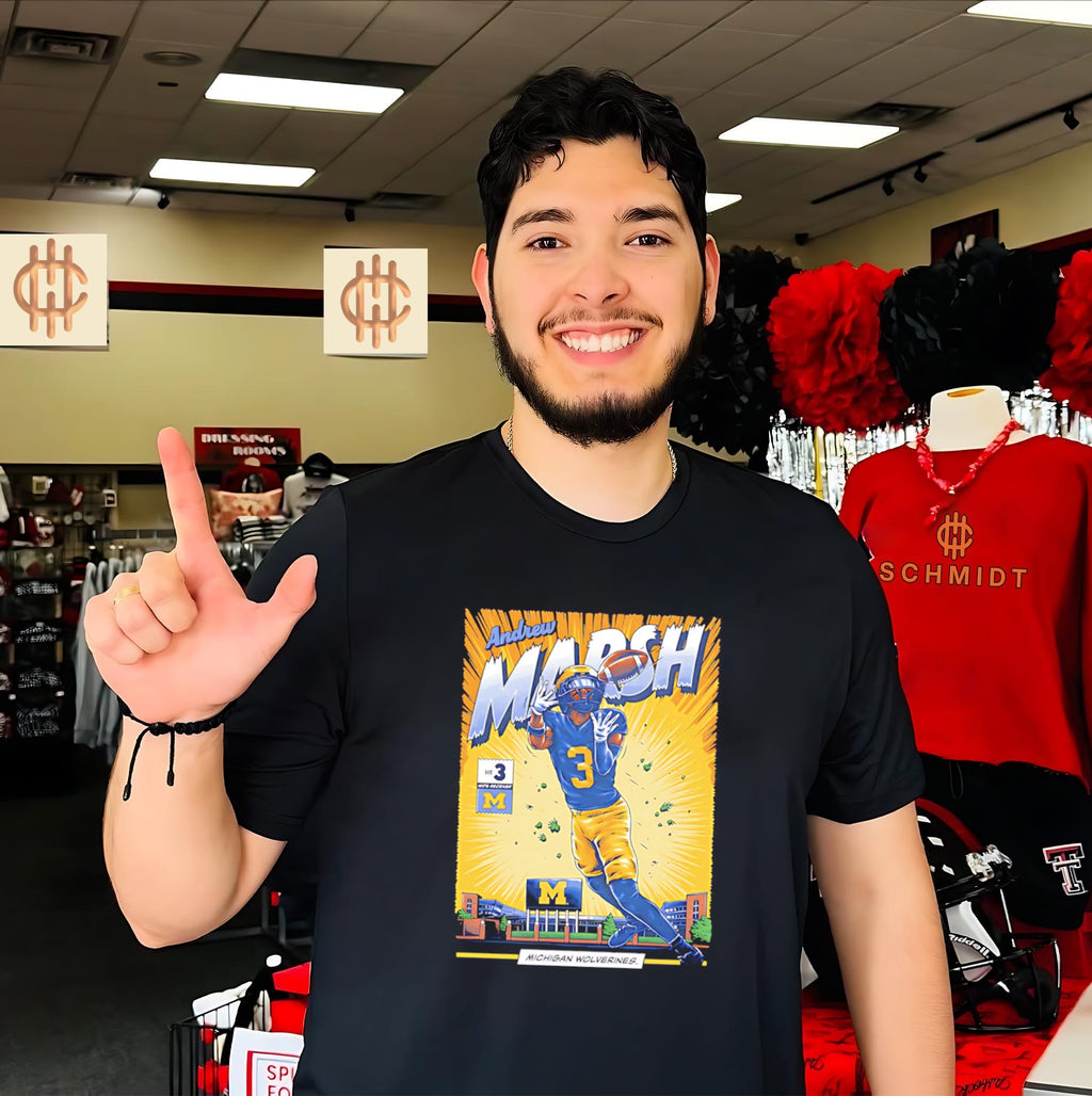 Andrew Marsh Michigan Wolverines Football Comic shirt