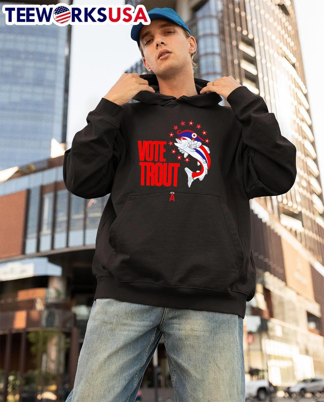 Angels Baseball Vote Trout Revolutionary War Fish Los Angeles Angels T-Shirt
