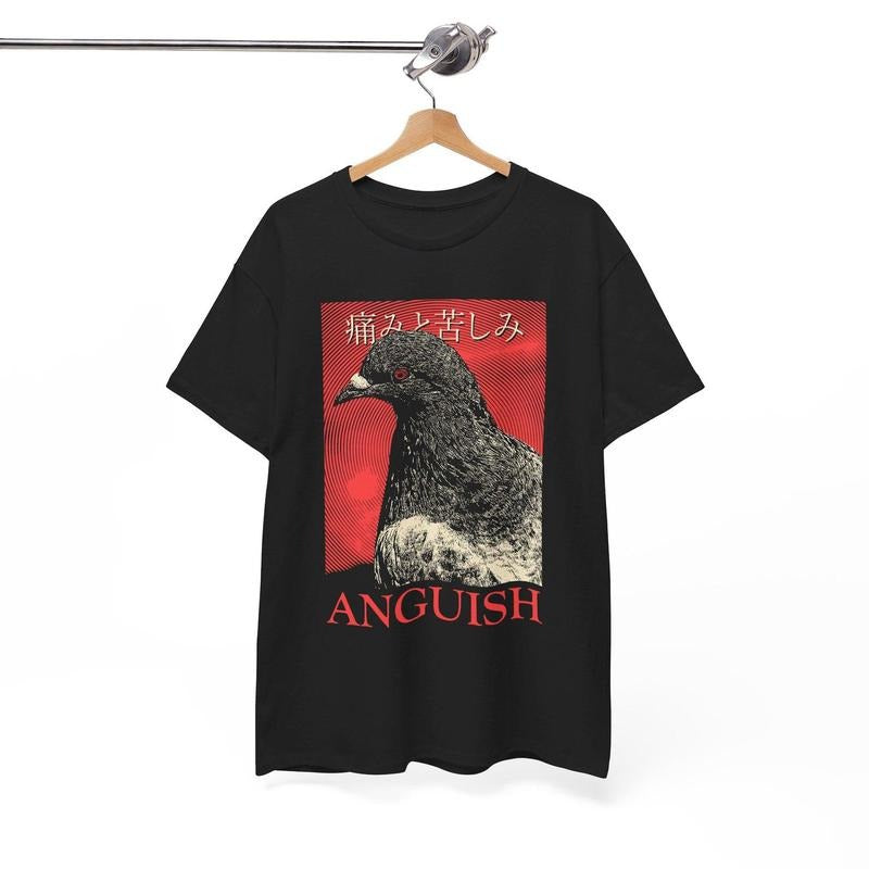 Anguish Pigeon Vintage Japanese T-Shirt Hoodie, Sweatshirt | HypeDripTees.com