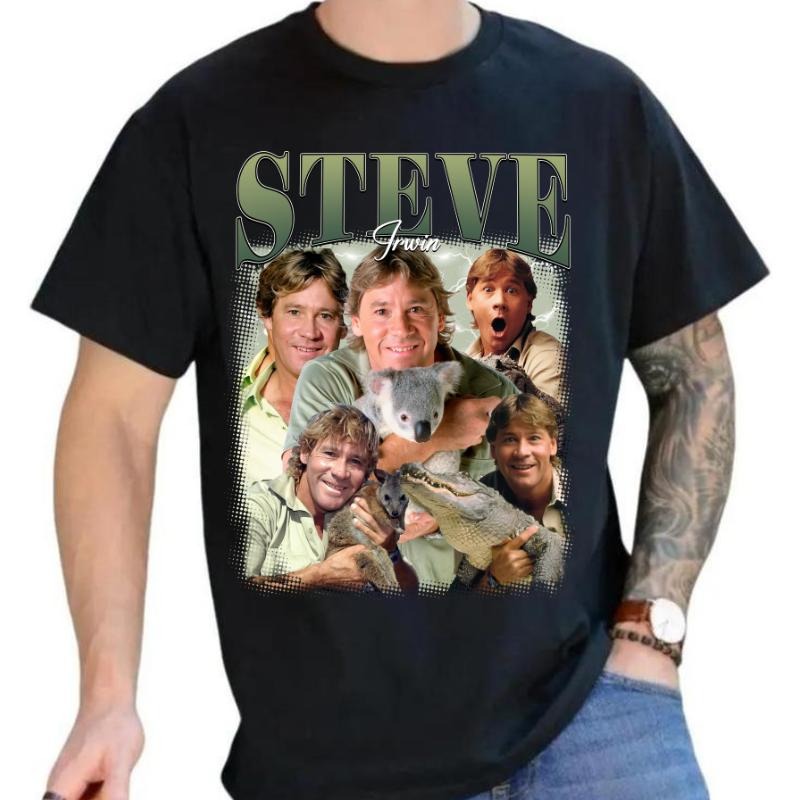 Animal Steve T-Shirt, Crocodile Hunter Shirt, Gift For Fans Top Comfort Streetwear Menswear Shortsleeve Hoodie, Sweatshirt