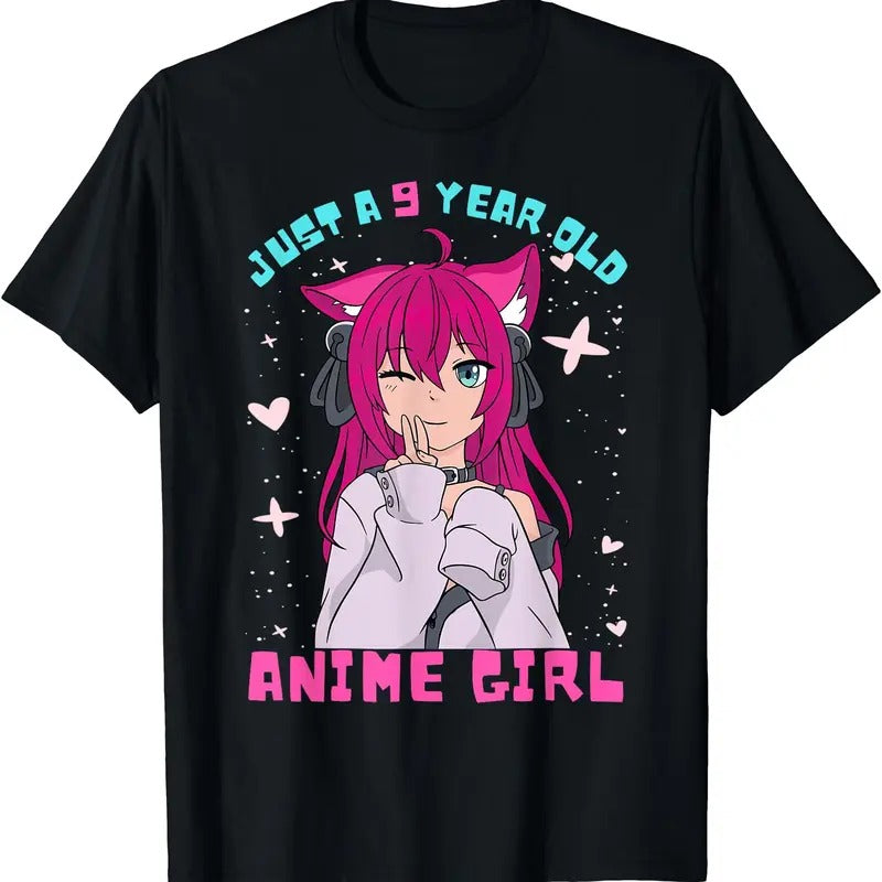 Anime Girl 9 Year Old Birthday Girl Kawaii 9Th Birthday TShirt Hoodie, Sweatshirt | HypeDripTees.com