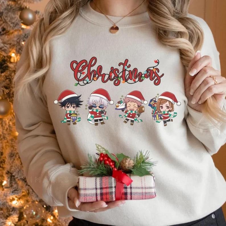 Anime Kawaii Christmas Sweatshirt, Anime Sweater, Anime Christmas Shirt, Anime Holiday Shirt, Christmas Vibes, Anime...
