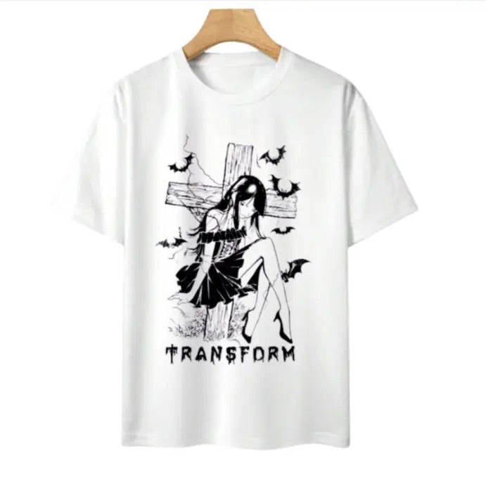 Anime Men's High Street Vintage Snowflake Print Distressed Round-Neck T-Shirt, Sweatshirt, Hoodie Size S- 3XL,Gift For...