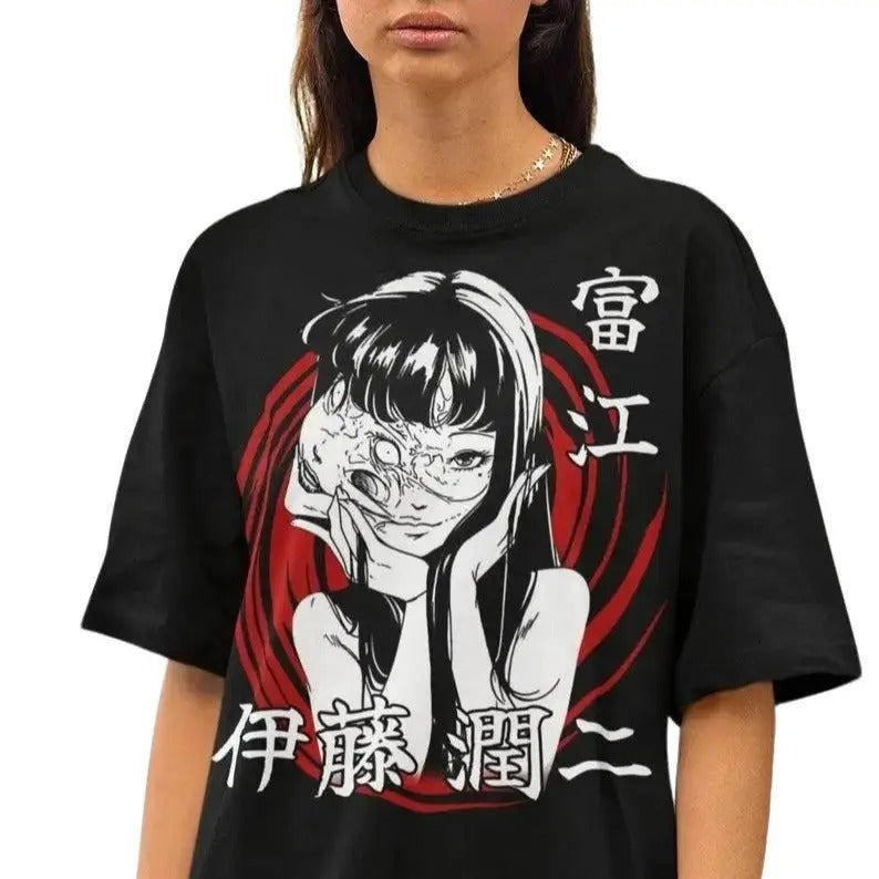 Anime T-shirt, Manga T-shirt, Creepy Girl Shirt, Tomie Anime Horror Tee Hoodie, Sweatshirt | HypeDripTees.com