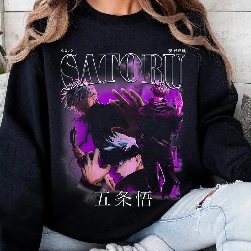 Anime Vinntage Gojo Satorru Sweatshirt-Tshirt,  Retro 90s Movie Shirt, Gift For Men, For Women, All Sizes Hoodie