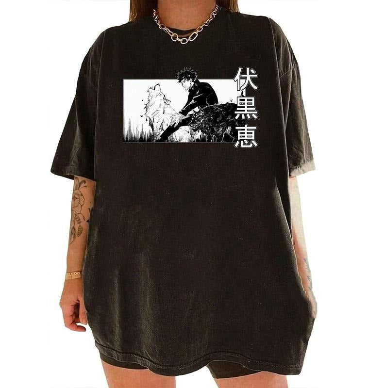 Anime Vintage Megumi Fushiguro Shirt Sweatshirt Hoodie Megumi Shirt Divine Dog Shirt Anime Shirt Toji Shirt Anime Fan...