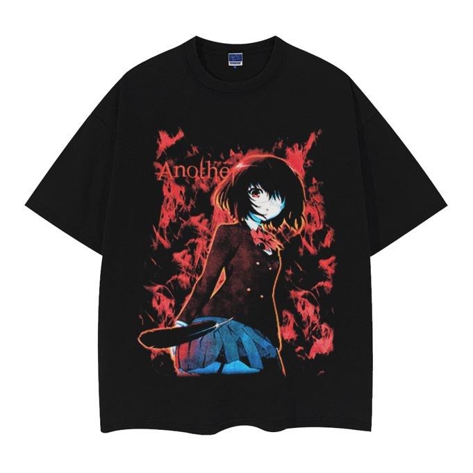 Another "Misaki Mei" Vintage Oversized Tee Anime T-shirt 100% Cotton Original Design Men's Top Casual Streetwear Menswear...